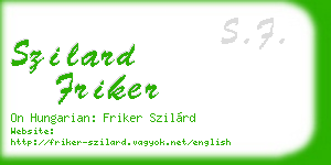 szilard friker business card