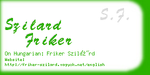 szilard friker business card